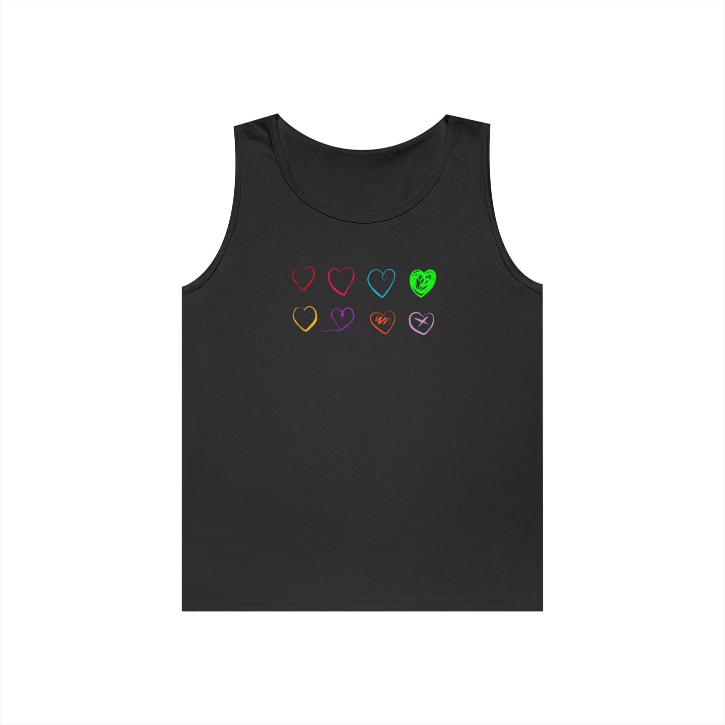 Neon Hearts Unisex Tank Top