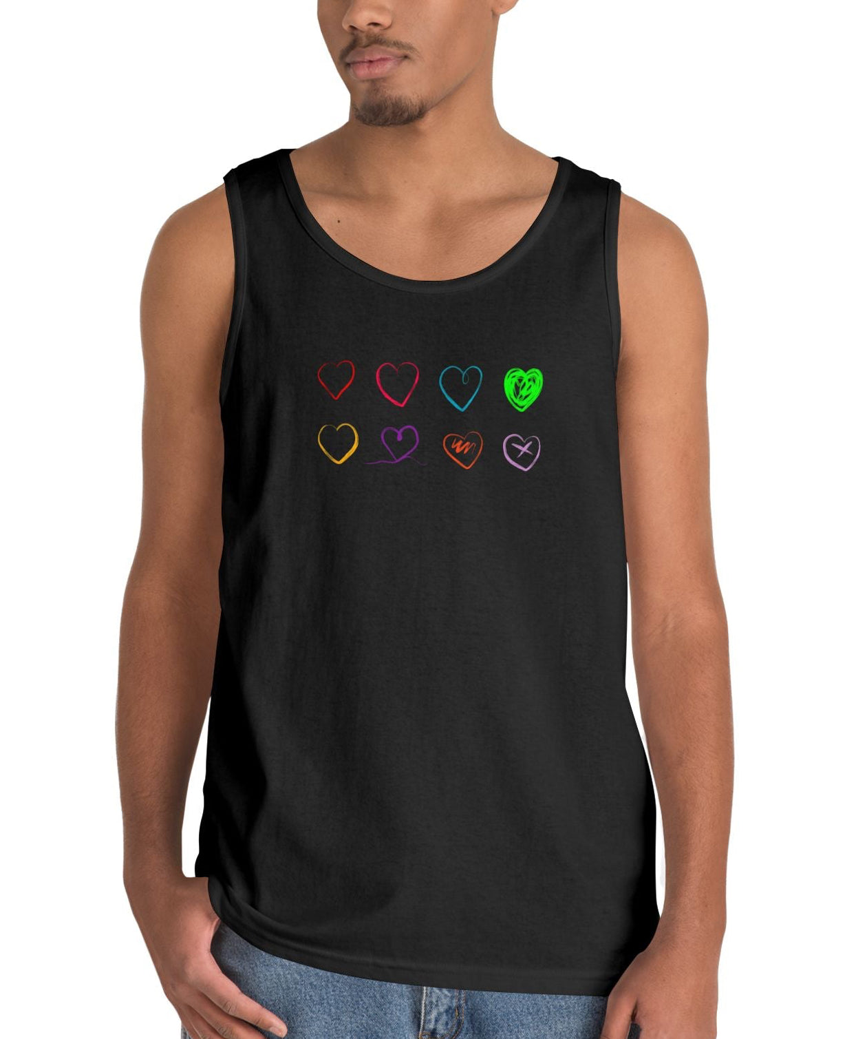 Neon Hearts Unisex Tank Top