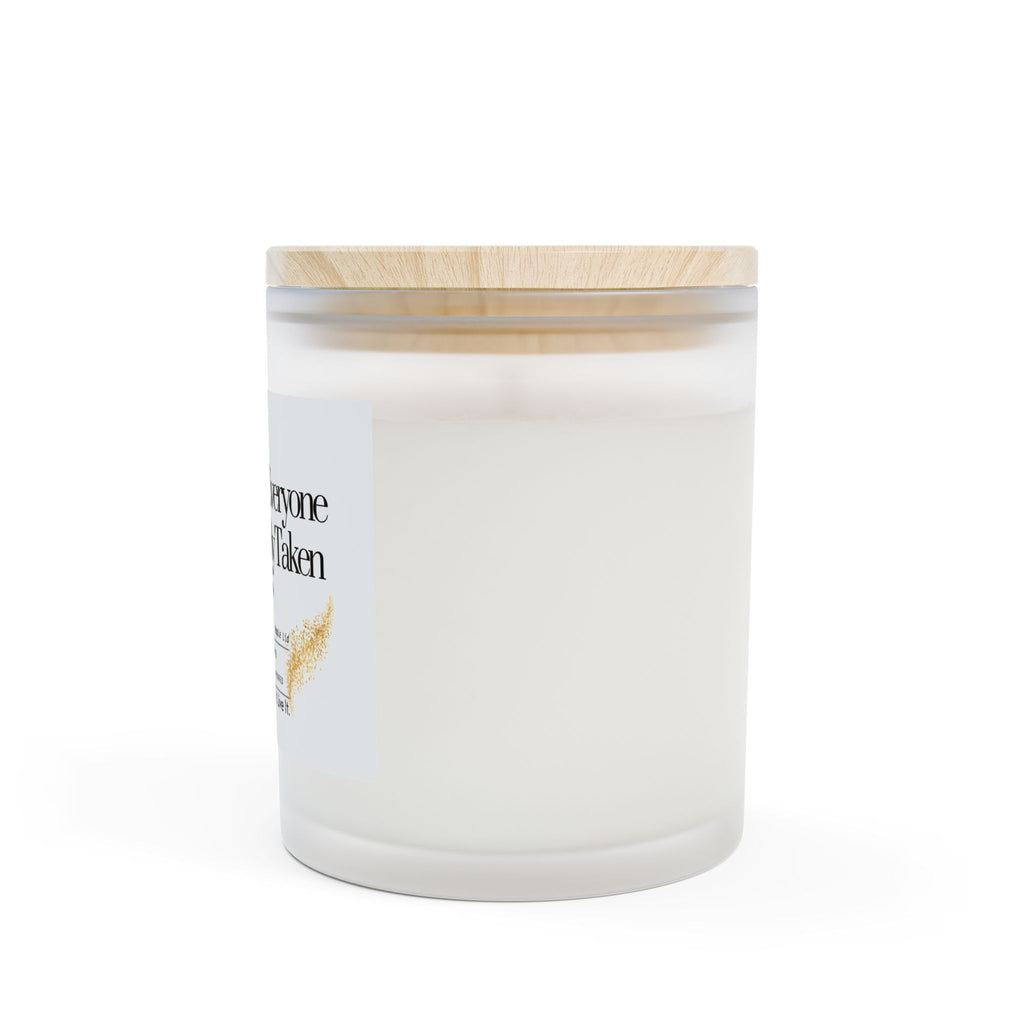 “Be Yourself” Wood‑Wick Candle. Vegan, Phthalate-Free, Hand-Poured, Coconut-Soy Wax Blend. FSC-Certified Wooden Wick, Frosted Glass, Raw Maple Lid. 11oz.