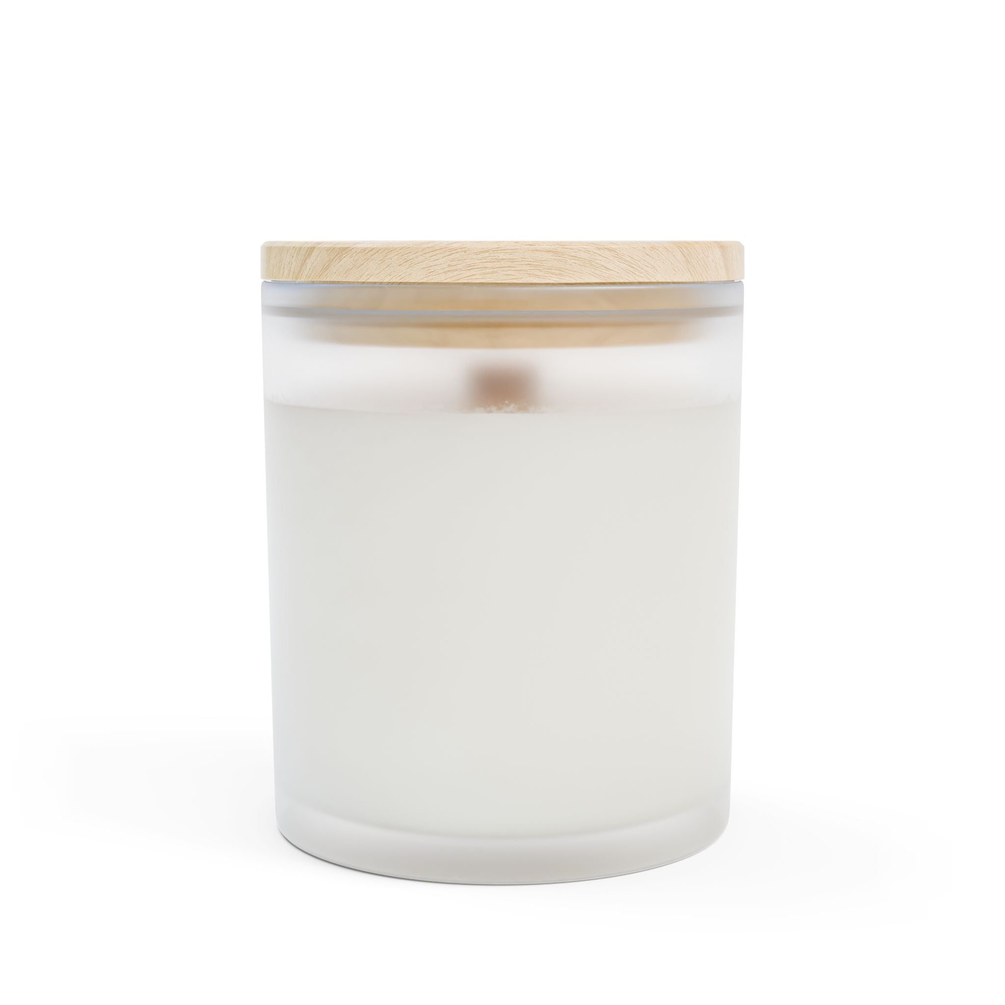 “Be Yourself” Wood‑Wick Candle. Vegan, Phthalate-Free, Hand-Poured, Coconut-Soy Wax Blend. FSC-Certified Wooden Wick, Frosted Glass, Raw Maple Lid. 11oz.