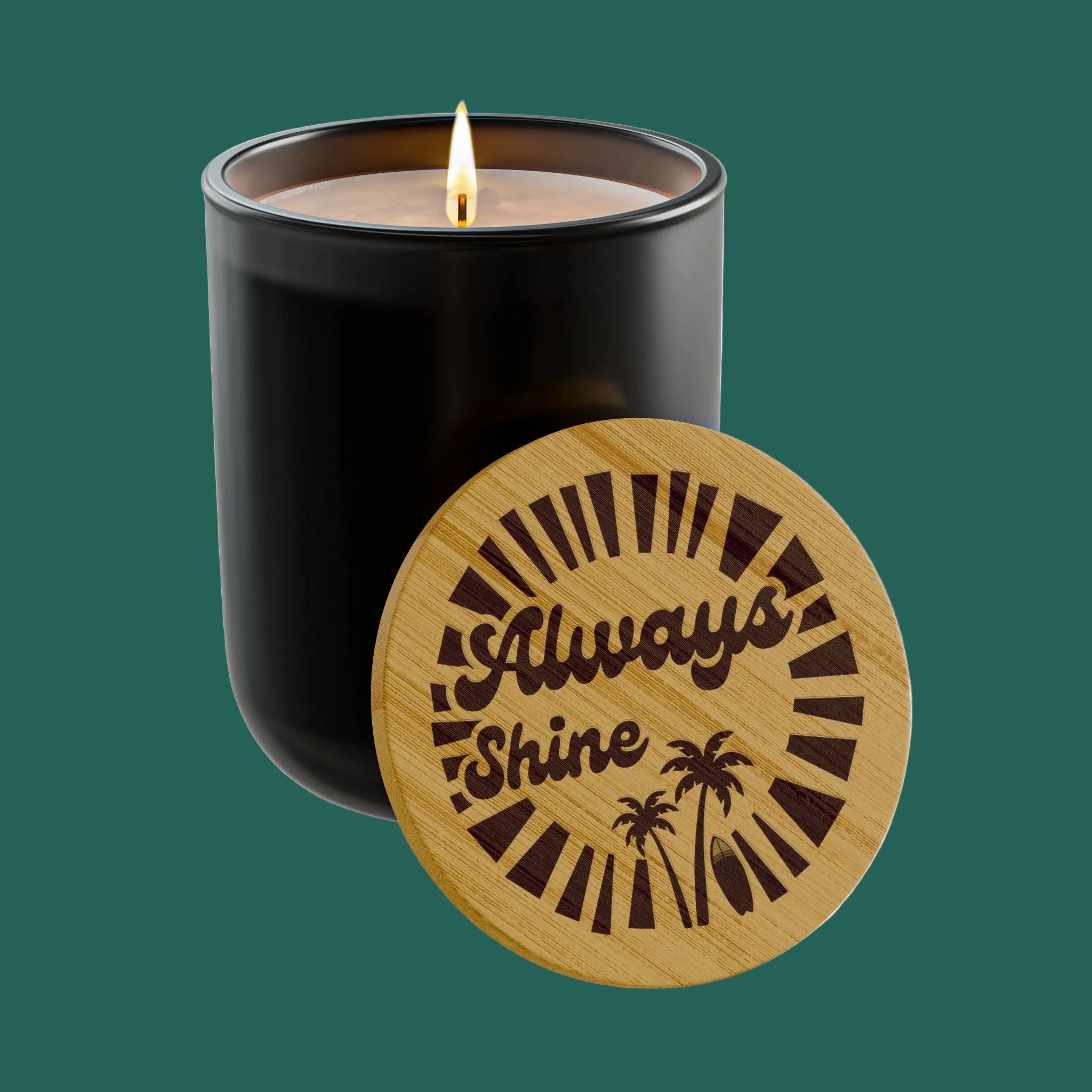 “Always Shine” 14 oz. Engraved Bamboo Lid. 100% Natural Soy Wax, Non-Toxic, Phthalate- And Paraben-Free With Cotton Wick. Crafted In USA; Meets ASTM Safety Standards