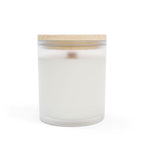 “Be Yourself” Wood‑Wick Candle. Vegan, Phthalate-Free, Hand-Poured, Coconut-Soy Wax Blend. FSC-Certified Wooden Wick, Frosted Glass, Raw Maple Lid. 11oz.