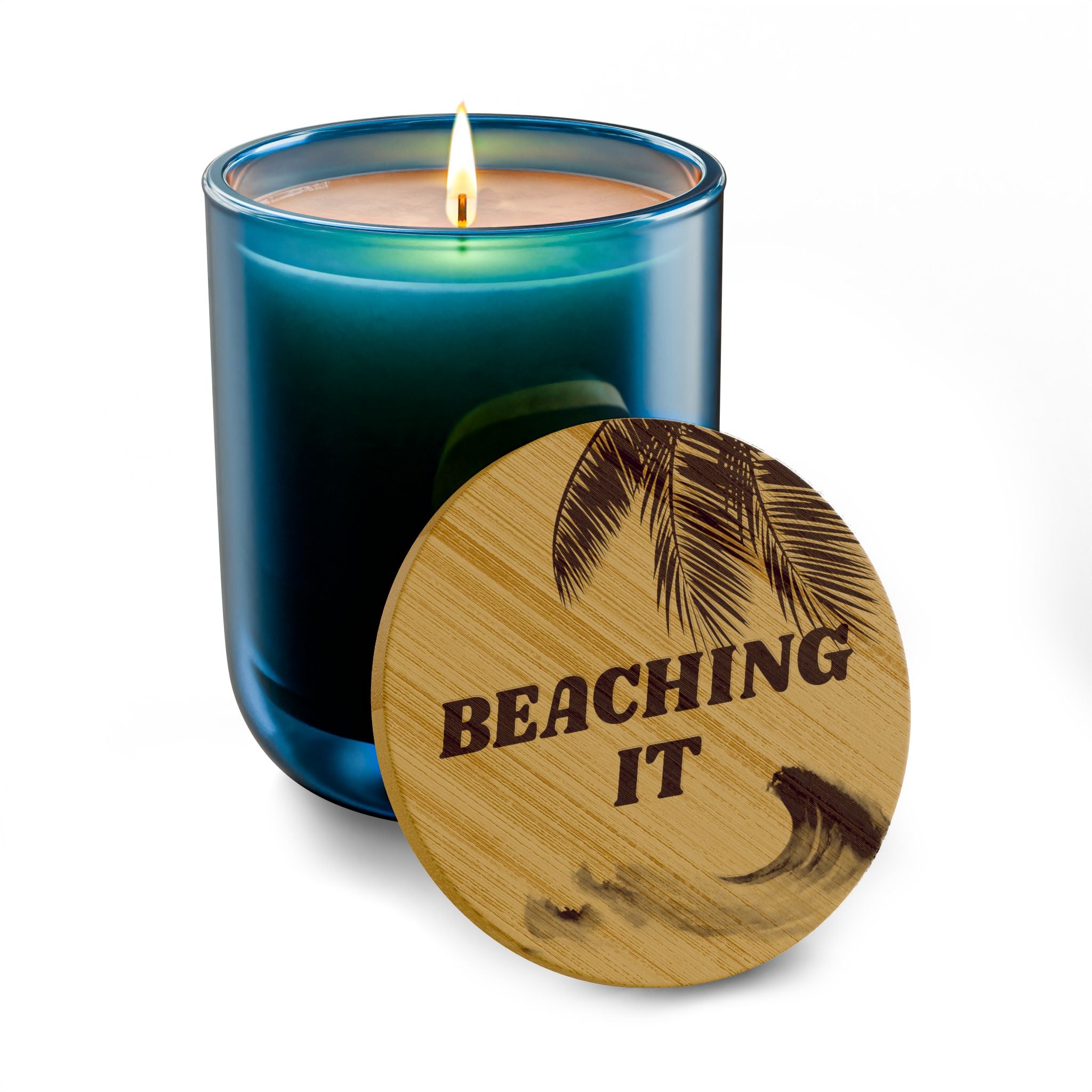 “IN” 14 oz. Engraved Bamboo Lid. 100% Natural Soy Wax, Non-Toxic, Phthalate- And Paraben-Free With Cotton Wick. Crafted In USA; Meets ASTM Safety Standards