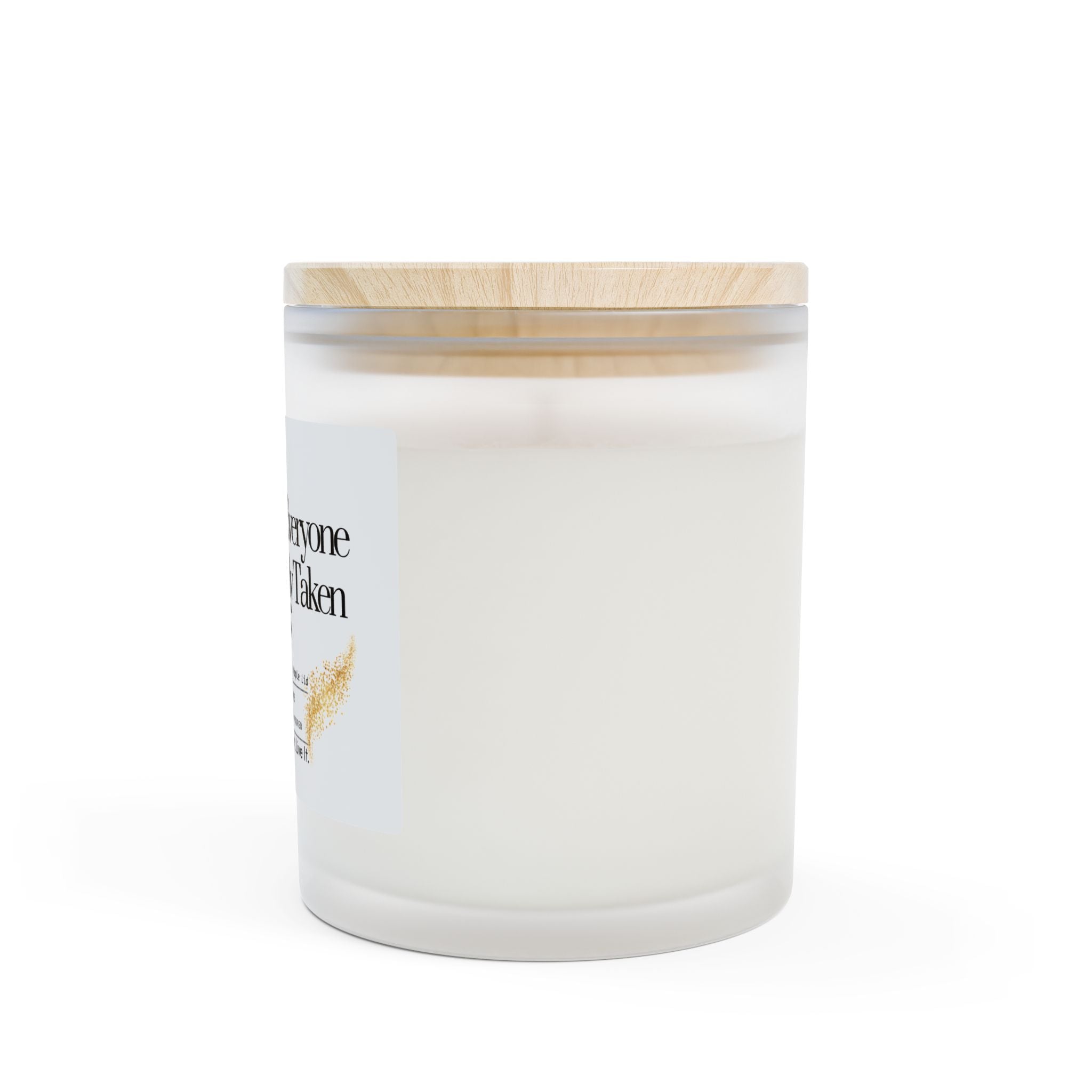 “Be Yourself” Wood‑Wick Candle. Vegan, Phthalate-Free, Hand-Poured, Coconut-Soy Wax Blend. FSC-Certified Wooden Wick, Frosted Glass, Raw Maple Lid. 11oz.
