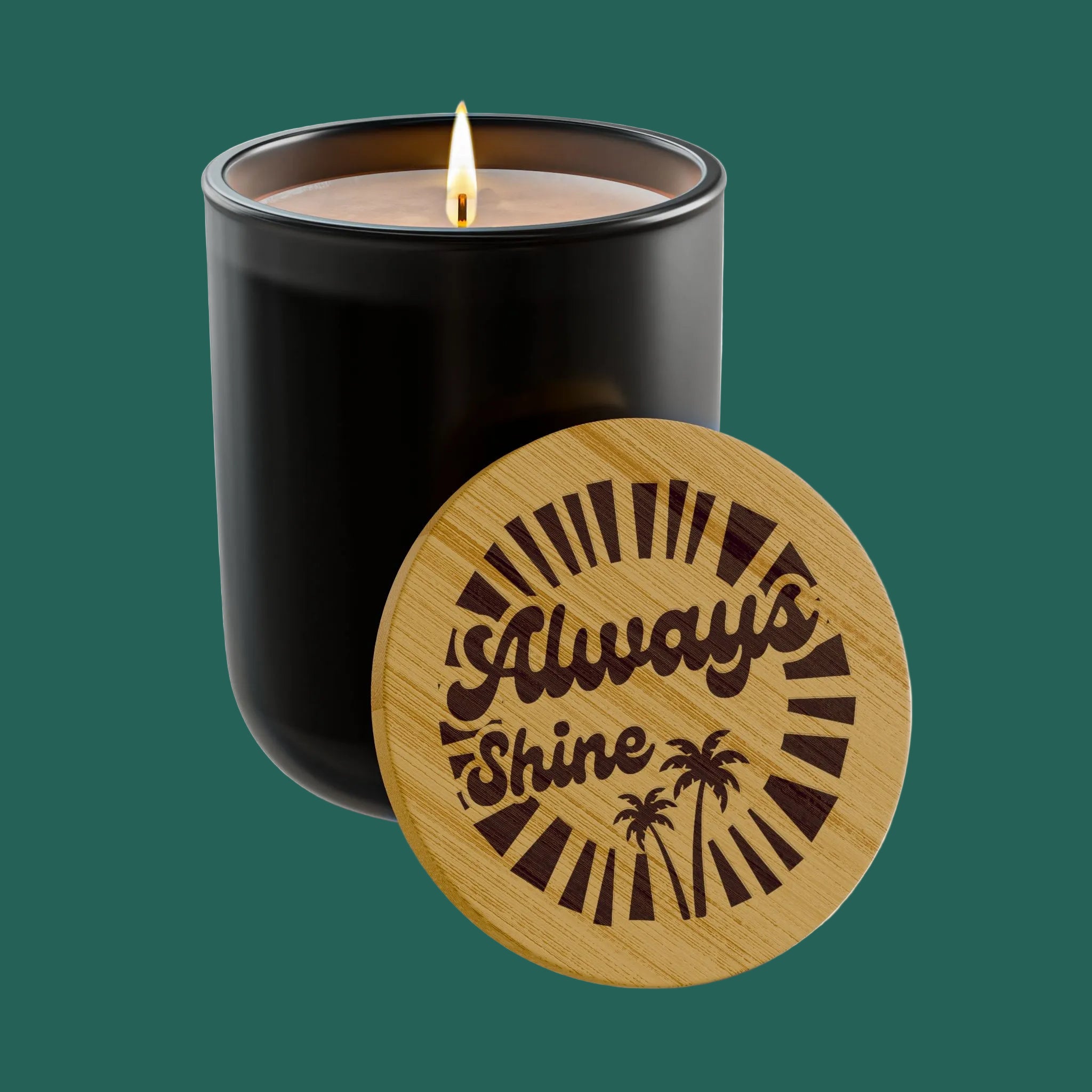 “Always Shine” 14 oz. Engraved Bamboo Lid. 100% Natural Soy Wax, Non-Toxic, Phthalate- And Paraben-Free With Cotton Wick. Crafted In USA; Meets ASTM Safety Standards
