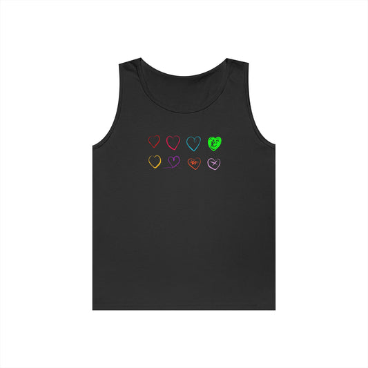 Neon Hearts Unisex Tank Top