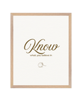 SET - Know. Proclaim. Live. Minimalist. 16x20 in. Archival-matte paper.