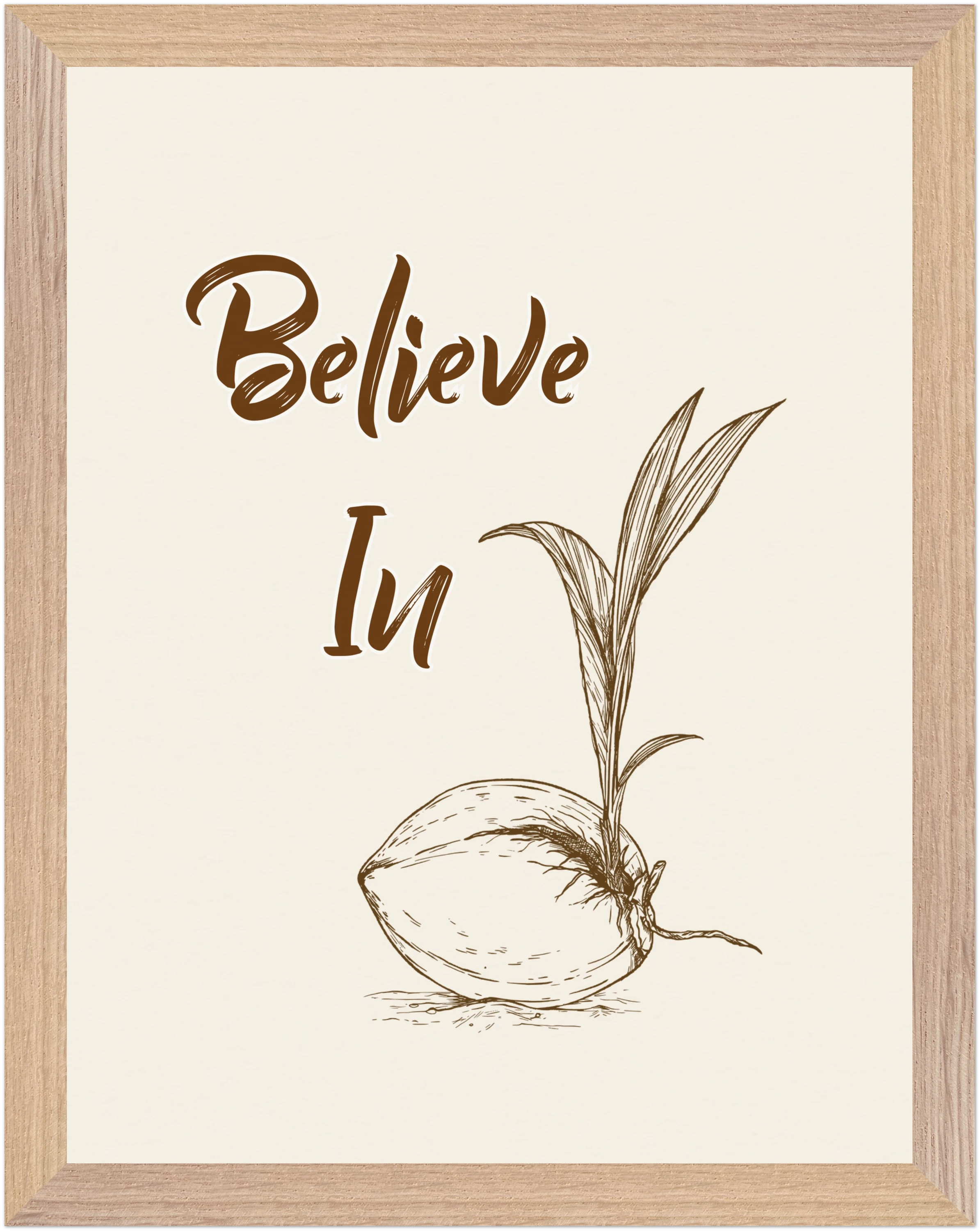 Coconut Sprouting. Poster - Premium Matte FSC-Certified Paper - 11x14 in.