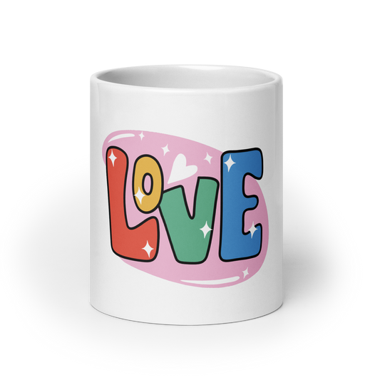 Celebrate Love, White glossy mug